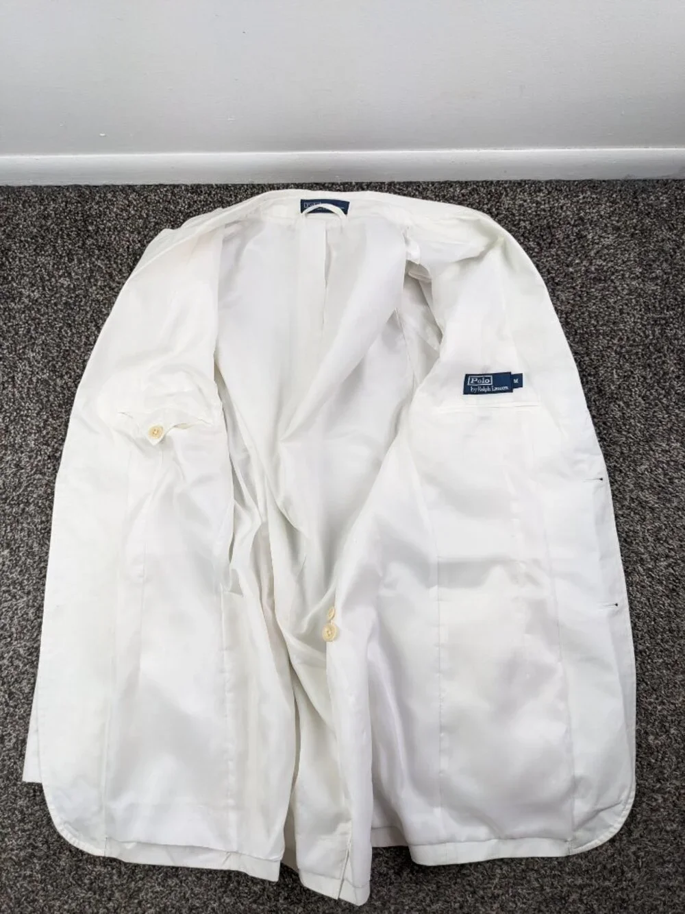 Vintage Polo Ralph Lauren Unstructured Cotton Sport Coat White Mens Medium 40R